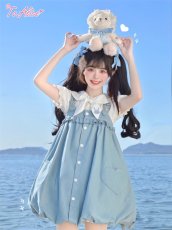 画像12:  【ToAlice】C6819ハートポケットデニムバルーンジャンパースカート (12)