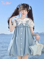 画像15:  【ToAlice】C6819ハートポケットデニムバルーンジャンパースカート (15)