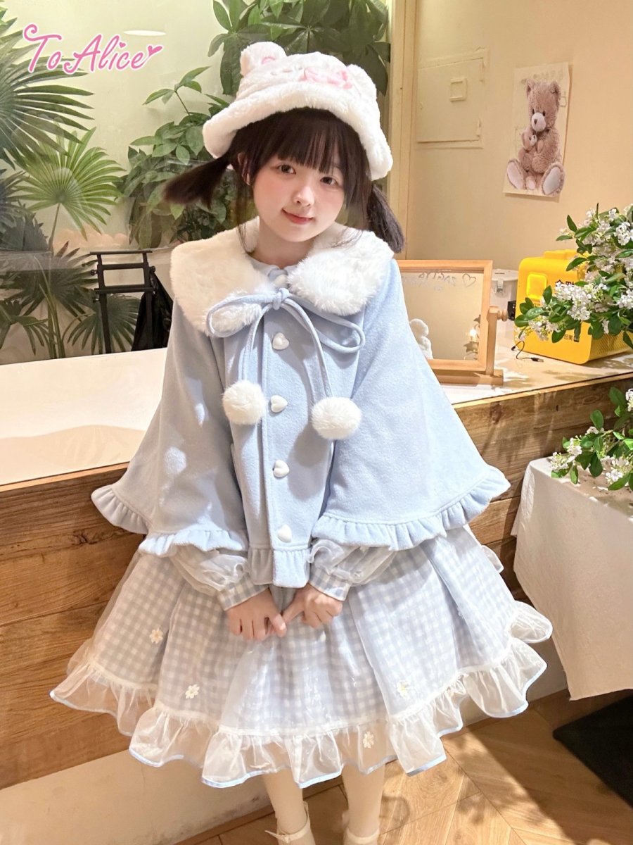 画像16: 【Last one】【ToAlice】C689ハートポケットポンチョ風コート (16)