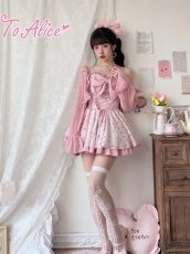 画像21: 【Last one】【ToAlice】C6999初恋少女レースアップミニ丈スリングワンピース【30％OFF】 (21)