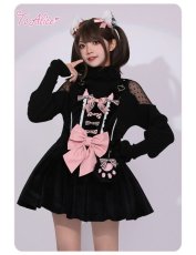 画像35: 【ToAlice】C6777ショルダーチュールリブハイネックニットトップス【30%OFF】 (35)