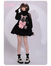 画像36: 【ToAlice】C6777ショルダーチュールリブハイネックニットトップス【30%OFF】 (36)
