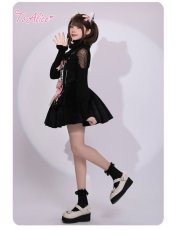 画像37: 【ToAlice】C6777ショルダーチュールリブハイネックニットトップス【30%OFF】 (37)