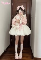 画像15: 【送料無料】C7026ゆめかわうさぎもこもこサロペットバルーンスカート《予約受付》 (15)