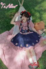 画像11: 【ToAlice】C7167 Strawberry Picnicデニムサロペットスカート【30％OFF】 (11)