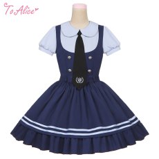 画像1: 【ToAlice】C7667ポリスレイヤード風ワンピース (1)