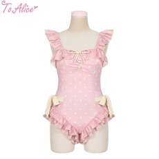 画像2: 【ToAlice】レトロドットワンピース水着【30%OFF】 (2)