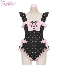 画像4: 【ToAlice】レトロドットワンピース水着【30%OFF】 (4)