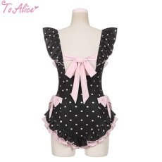 画像5: 【ToAlice】レトロドットワンピース水着【30%OFF】 (5)