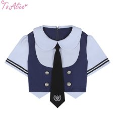 画像1: 【Last one】【ToAlice】C7783ポリスレイヤード風ショート丈トップス【本店・通販限定】【30%OFF】 (1)