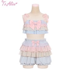 画像2: 【ToAlice】パステルティアードビキニ【30%OFF】 (2)