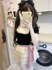 画像29: 【ToAlice】C7829はしごレース×リボンレイヤード風トップス (29)