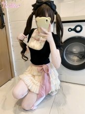 画像28: 【ToAlice】C7829はしごレース×リボンレイヤード風トップス (28)