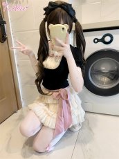 画像26: 【ToAlice】C7829はしごレース×リボンレイヤード風トップス (26)