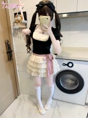 画像23: 【ToAlice】C7829はしごレース×リボンレイヤード風トップス (23)