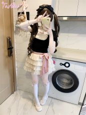 画像21: 【ToAlice】C7829はしごレース×リボンレイヤード風トップス (21)