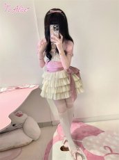 画像20: 【ToAlice】C7829はしごレース×リボンレイヤード風トップス (20)