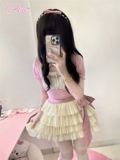 画像18: 【ToAlice】C7829はしごレース×リボンレイヤード風トップス (18)