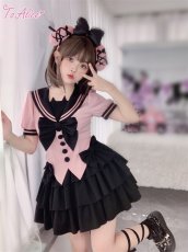 画像15: 【ToAlice】C7890小悪魔猫セーラートップス【50％OFF】 (15)