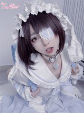 画像14: 【Last one】【ToAlice】C7893ハーフエプロン付き水色プリーツスカート【50％OFF】 (14)