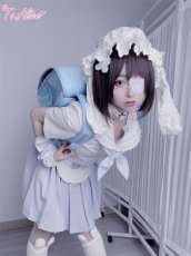 画像15: 【ToAlice】C7893ハーフエプロン付き水色プリーツスカート【30％OFF】 (15)