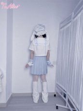 画像19: 【Last one】【ToAlice】C7893ハーフエプロン付き水色プリーツスカート【50％OFF】 (19)