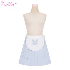 画像1: 【Last one】【ToAlice】C7893ハーフエプロン付き水色プリーツスカート【50％OFF】 (1)