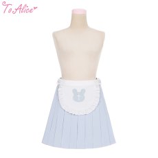 画像1: 【ToAlice】C7893ハーフエプロン付き水色プリーツスカート【30％OFF】 (1)