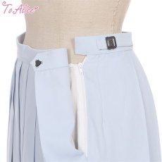 画像3: 【Last one】【ToAlice】C7893ハーフエプロン付き水色プリーツスカート【50％OFF】 (3)