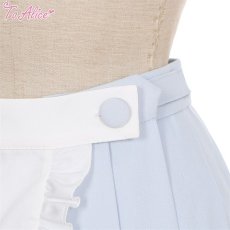 画像4: 【ToAlice】C7893ハーフエプロン付き水色プリーツスカート【30％OFF】 (4)