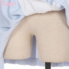 画像5: 【ToAlice】C7893ハーフエプロン付き水色プリーツスカート【30％OFF】 (5)