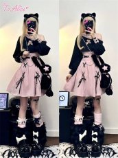 画像5: 【Last one】【ToAlice】C7912ハートアシンメトリートップス＆ノースリーブワンピセット【50％OFF】 (5)