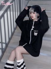 画像5: 【Last one】【ToAlice】C7935 MEOWねこみみ裏起毛パーカー【30%OFF】 (5)