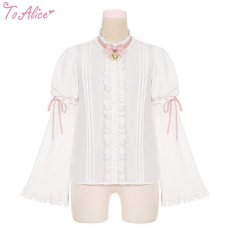 画像1: 【ToAlice】C7942はしごレース2wayキャットブラウス【30％OFF】 (1)