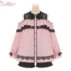 画像3: 【訳あり】【ToAlice】C7943ハートレースオフショルブラウス【30%OFF】 (3)