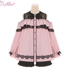 画像3: 【訳あり】【ToAlice】C7943ハートレースオフショルブラウス【20%OFF】 (3)