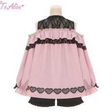 画像4: 【訳あり】【ToAlice】C7943ハートレースオフショルブラウス【30%OFF】 (4)