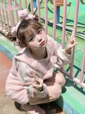 画像12: 【ToAlice】C7995こぶたさんもこもこサロペットスカート【30%OFF】 (12)