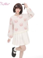 画像2: 【Last one】【ToAlice】C8012こぶたさん二ットトップス (2)