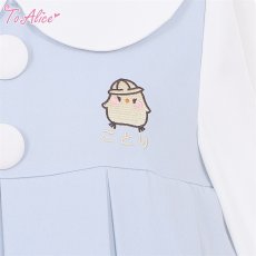 画像4: 【ToAlice】C8085ことり幼稚園長袖ボックスプリーツワンピース (4)