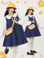 画像13: 【ToAlice】C8085ことり幼稚園長袖ボックスプリーツワンピース (13)