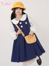 画像5: 【ToAlice】C8085ことり幼稚園長袖ボックスプリーツワンピース (5)