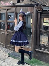 画像15: 【ToAlice】C8090レイヤード風長袖ポリスワンピース (15)