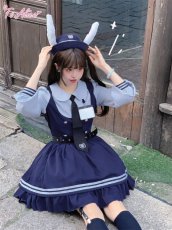 画像13: 【ToAlice】C8090レイヤード風長袖ポリスワンピース (13)