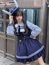 画像11: 【ToAlice】C8090レイヤード風長袖ポリスワンピース (11)
