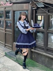 画像10: 【ToAlice】C8090レイヤード風長袖ポリスワンピース (10)