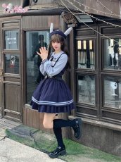 画像7: 【ToAlice】C8090レイヤード風長袖ポリスワンピース (7)