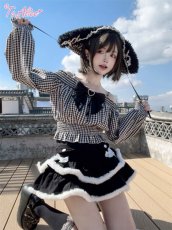 画像4: 【ToAlice】C8110オフショルギンガムチェックトップス【本店・通販限定】【30％OFF】 (4)