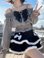 画像5: 【ToAlice】C8110オフショルギンガムチェックトップス【本店・通販限定】【30％OFF】 (5)