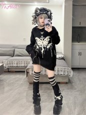 画像3: 【ToAlice】C8113ダメージバタフライニットワンピース【30%OFF】 (3)